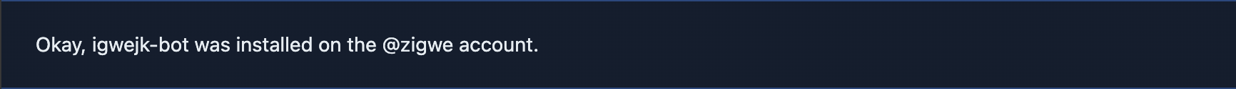 Show notification of successful installation