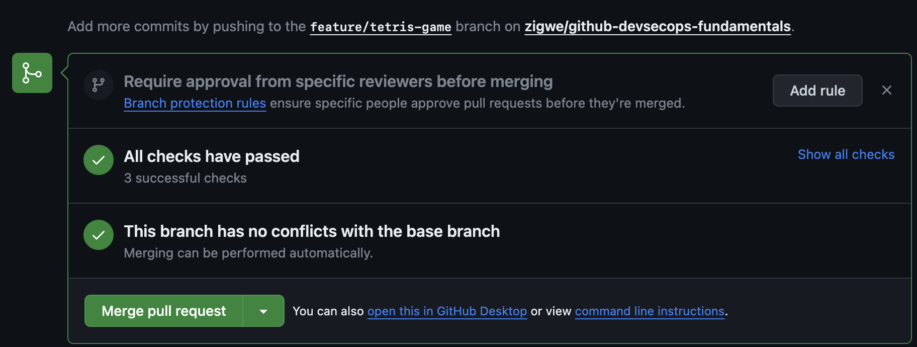 Show completely passing checks