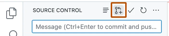 Icon for creating a pull request from a Codespace